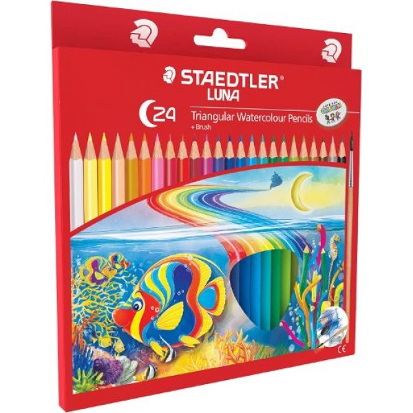 Staedtler Luna School Triangular Watercolour Pencils - box of 24 colors
