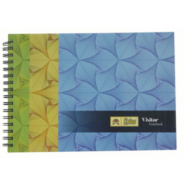 Lotus Office Series Landscape Visitors Book - 120 Page / Size -220 x 340 MM (Wiro Binding)